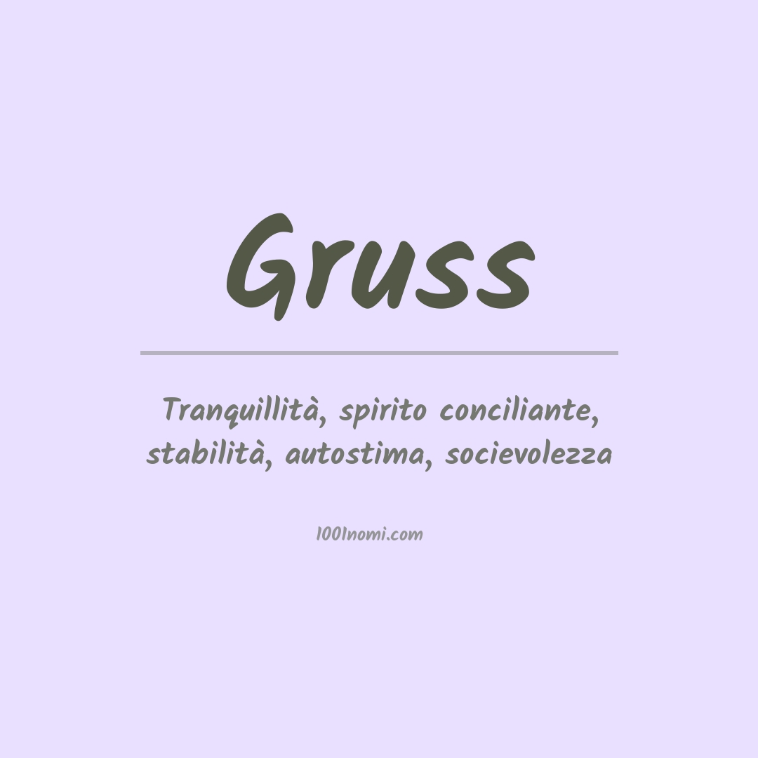 Significato del nome Gruss