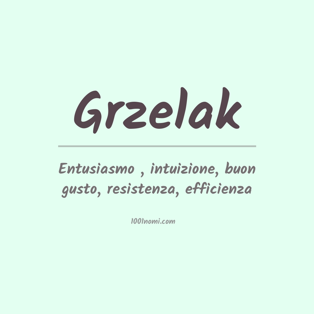 Significato del nome Grzelak