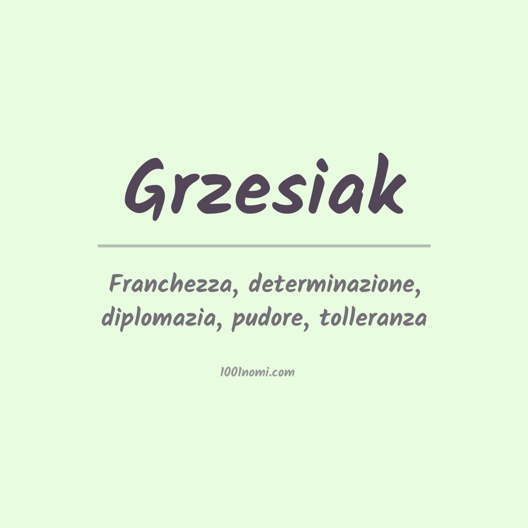 Significato del nome Grzesiak