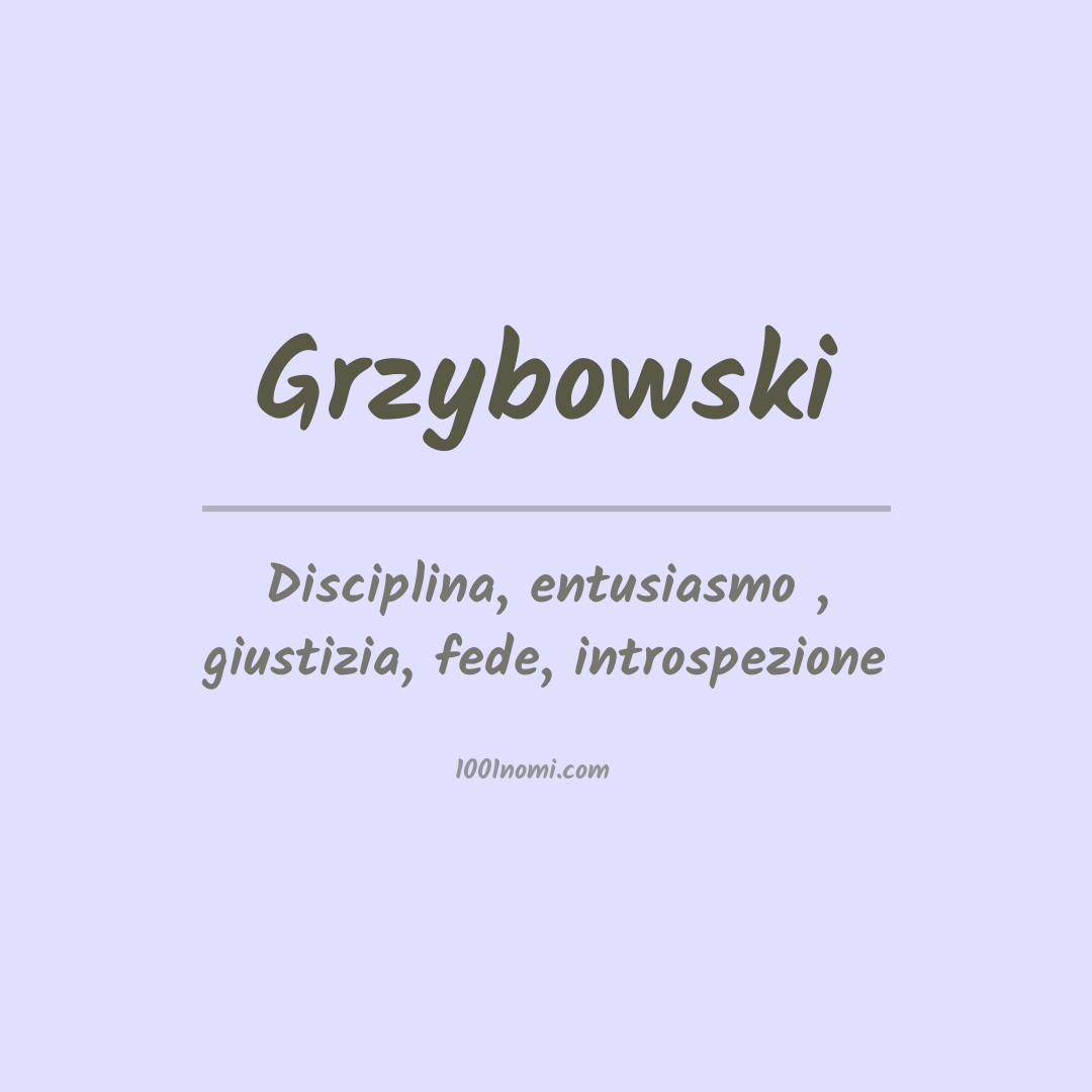 Significato del nome Grzybowski