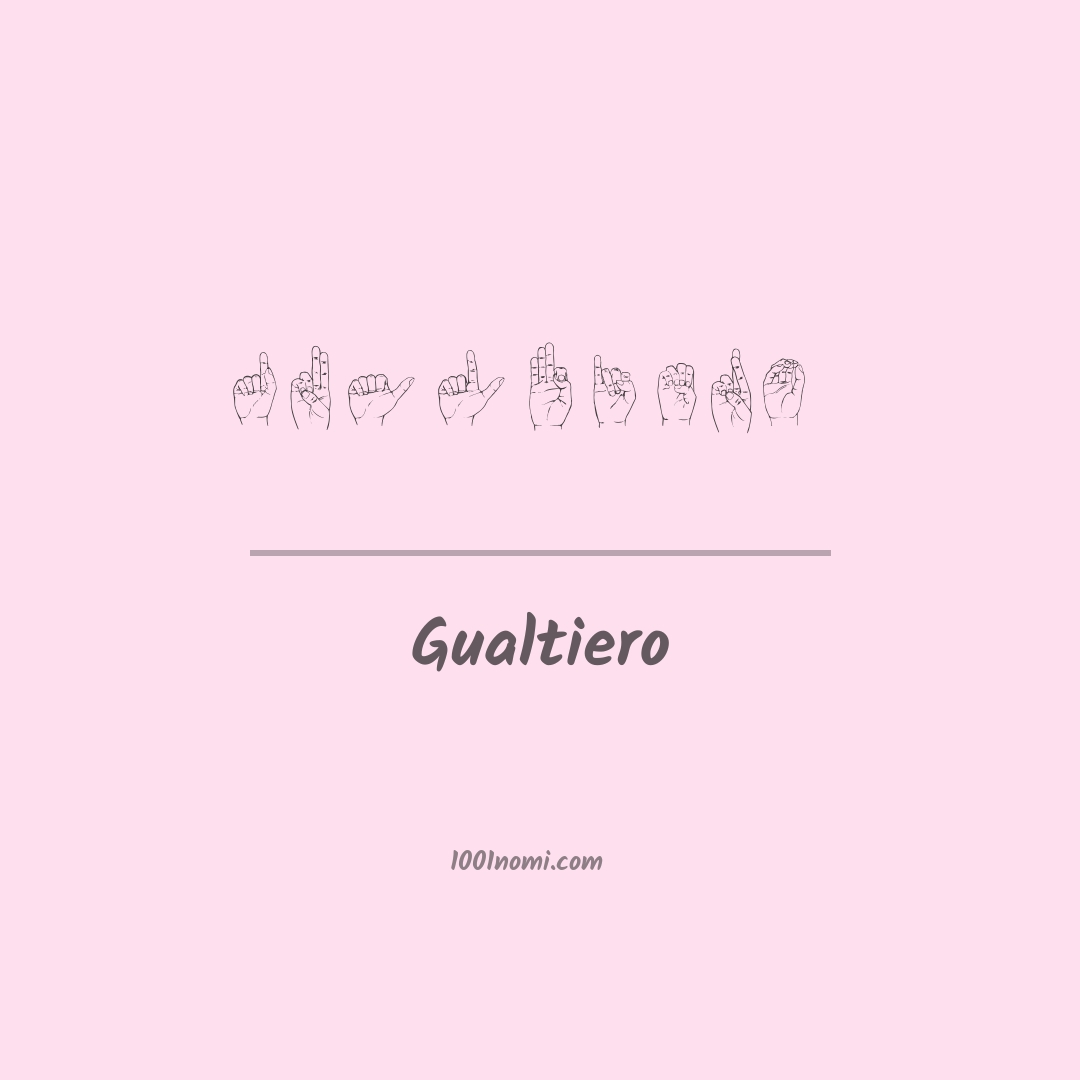 Gualtiero nella lingua dei segni Gualtiero nella lingua dei segni