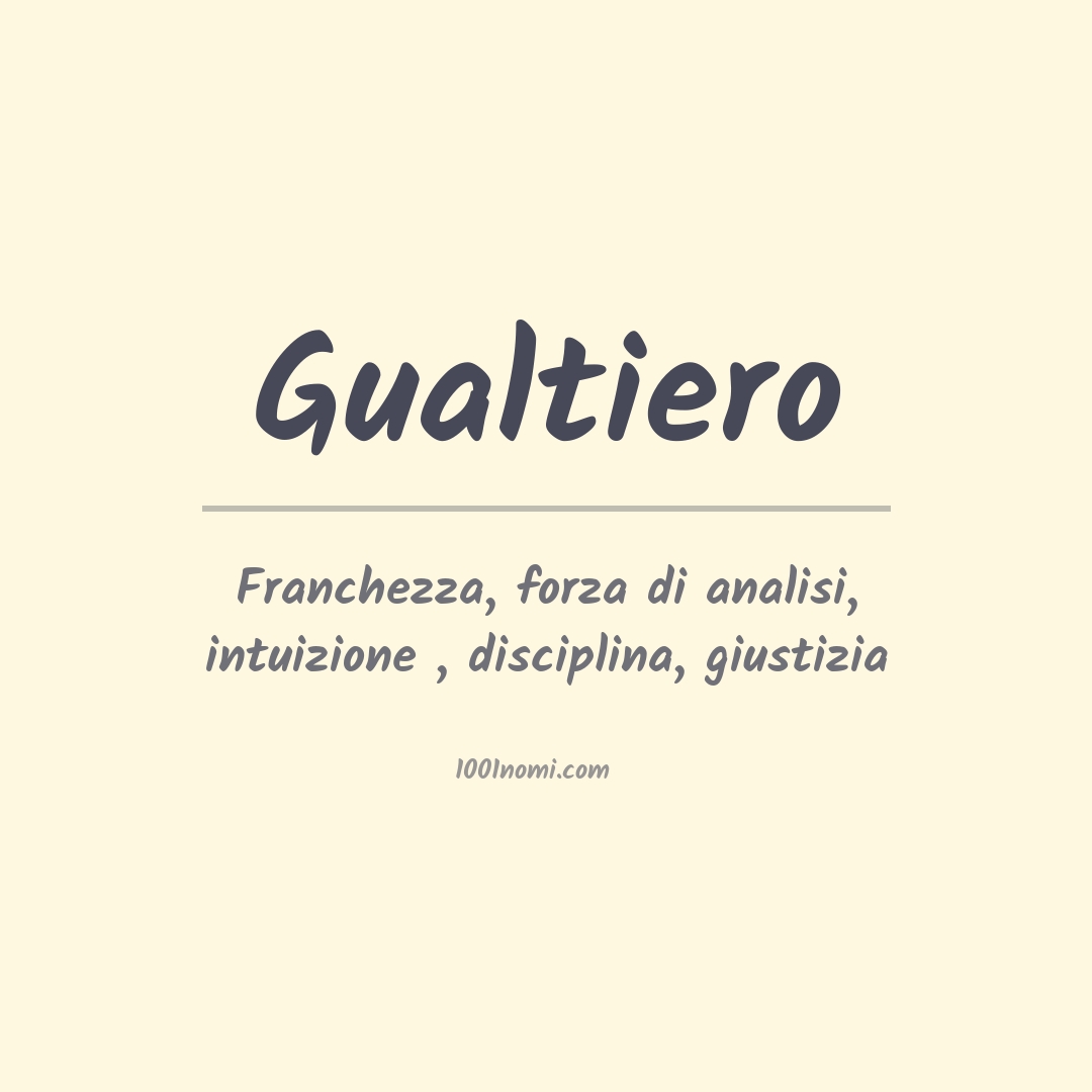 Significato del nome Gualtiero Significato del nome Gualtiero