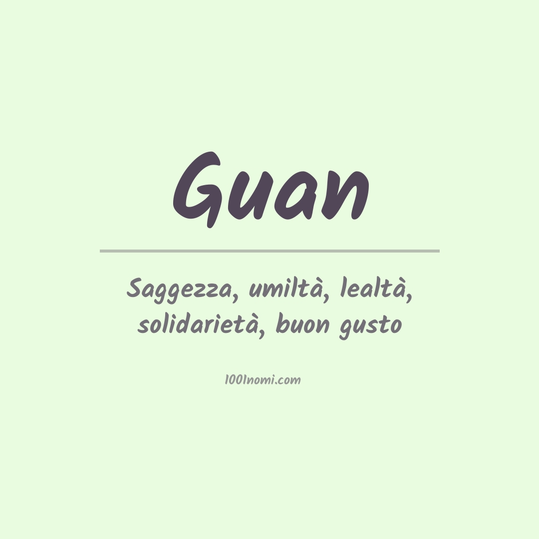Significato del nome Guan