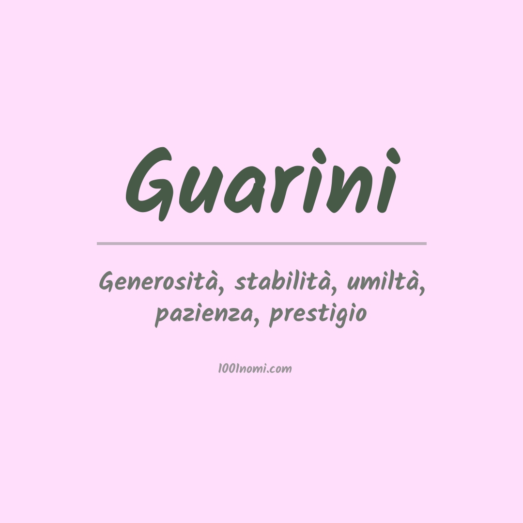 Significato del nome Guarini