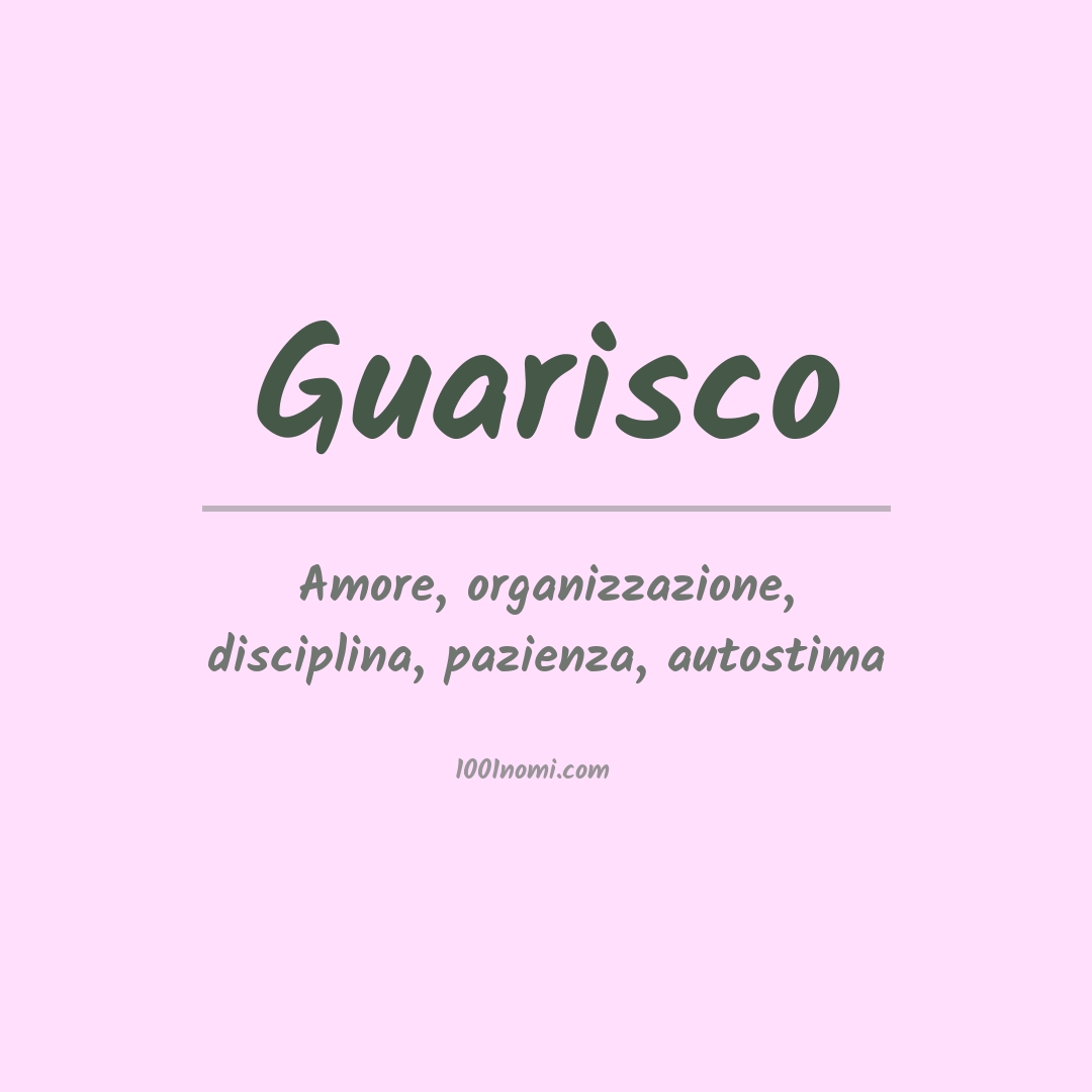 Significato del nome Guarisco Significato del nome Guarisco