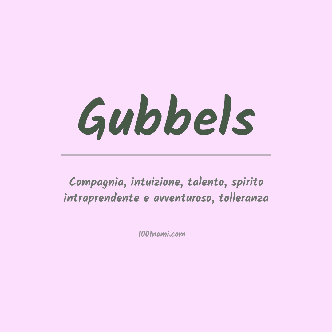 Significato del nome Gubbels