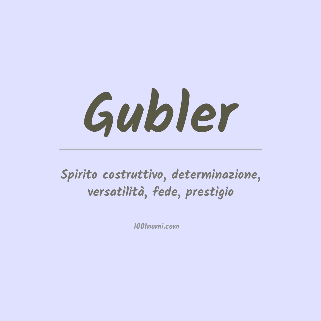 Significato del nome Gubler