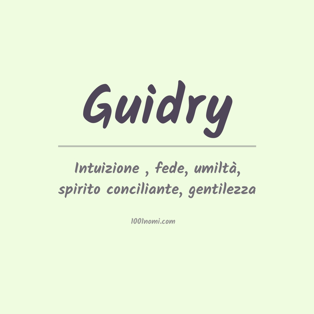 Significato del nome Guidry