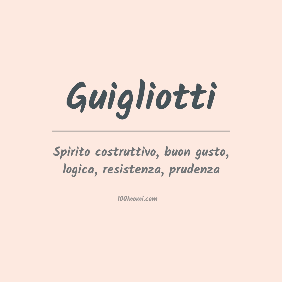 Significato del nome Guigliotti Significato del nome Guigliotti