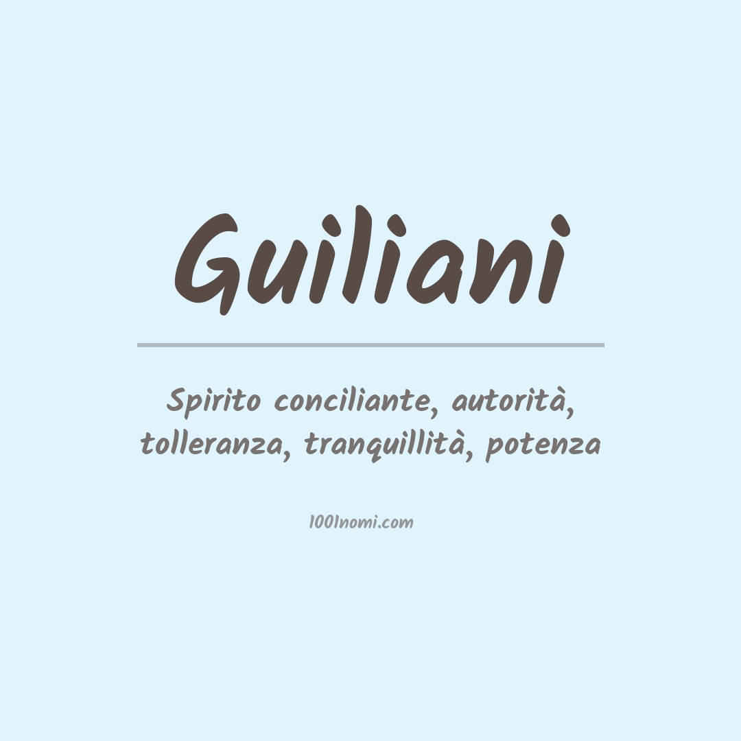 Significato del nome Guiliani