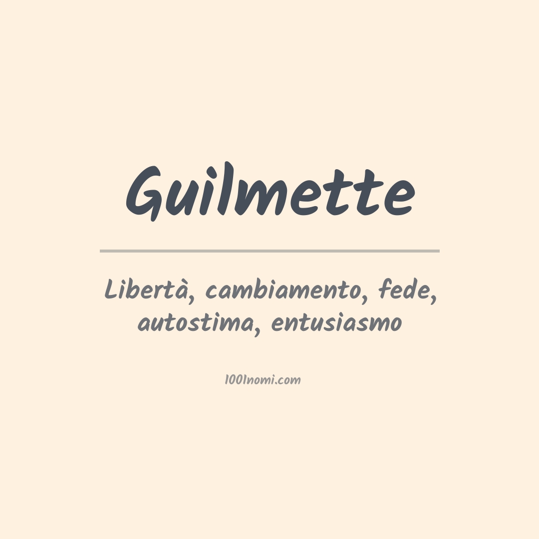 Significato del nome Guilmette