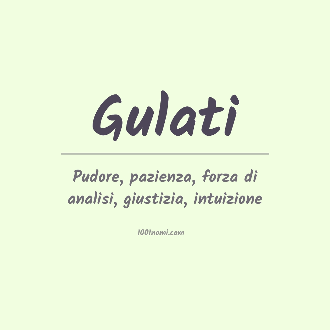 Significato del nome Gulati