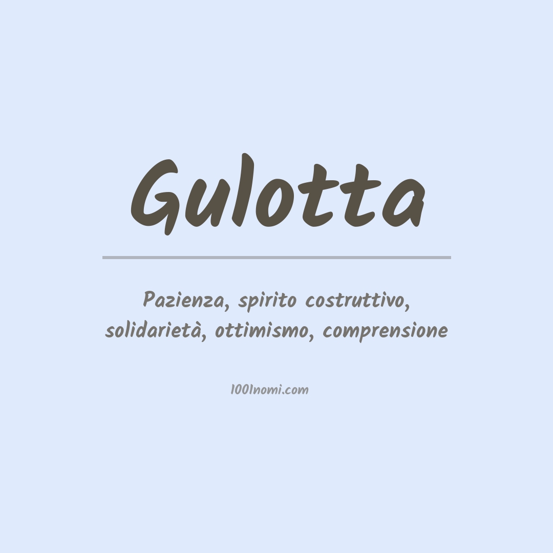 Significato del nome Gulotta