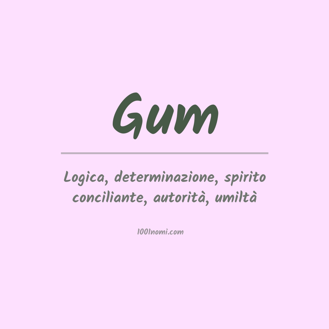Significato del nome Gum Significato del nome Gum