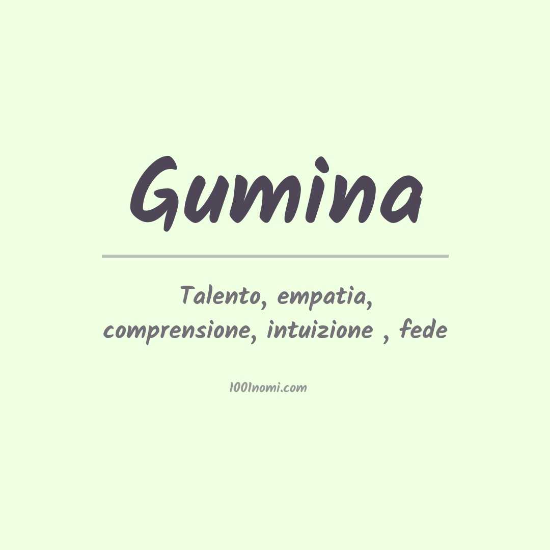 Significato del nome Gumina