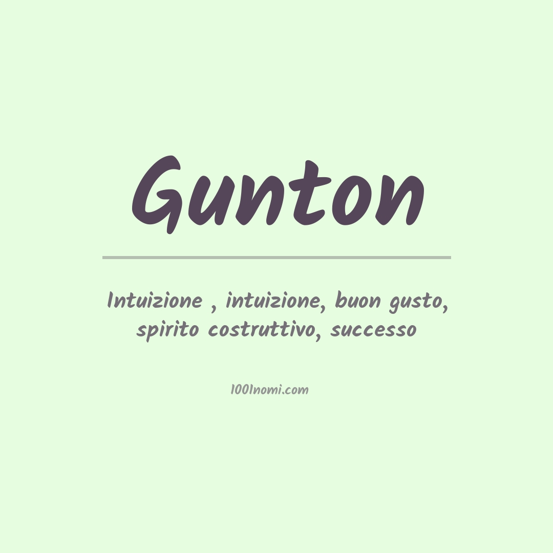 Significato del nome Gunton