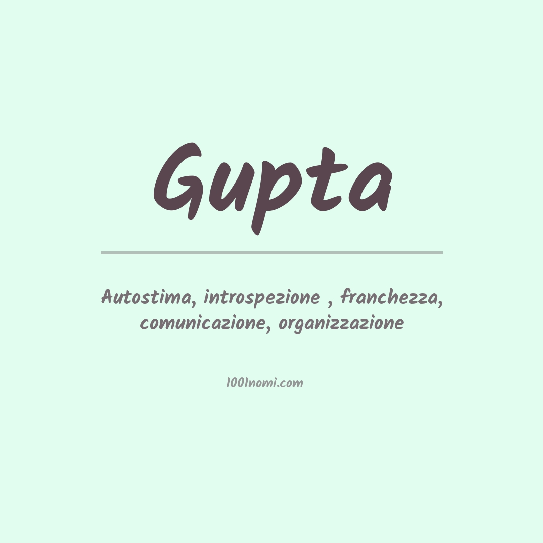 Significato del nome Gupta