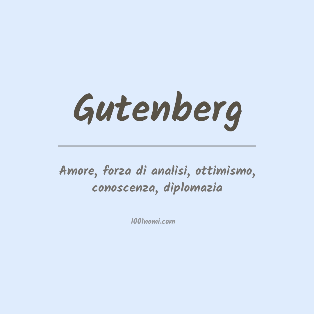 Significato del nome Gutenberg