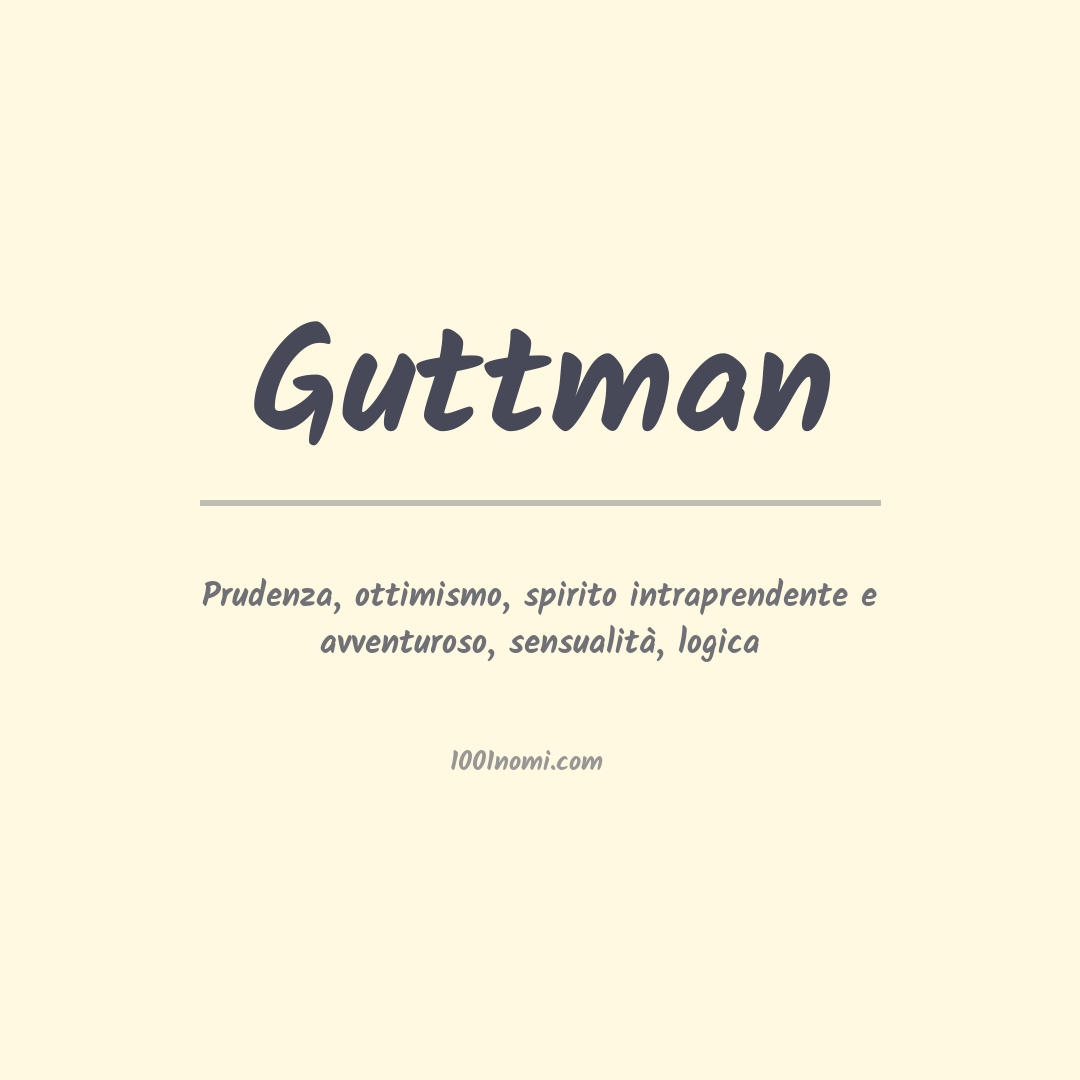 Significato del nome Guttman