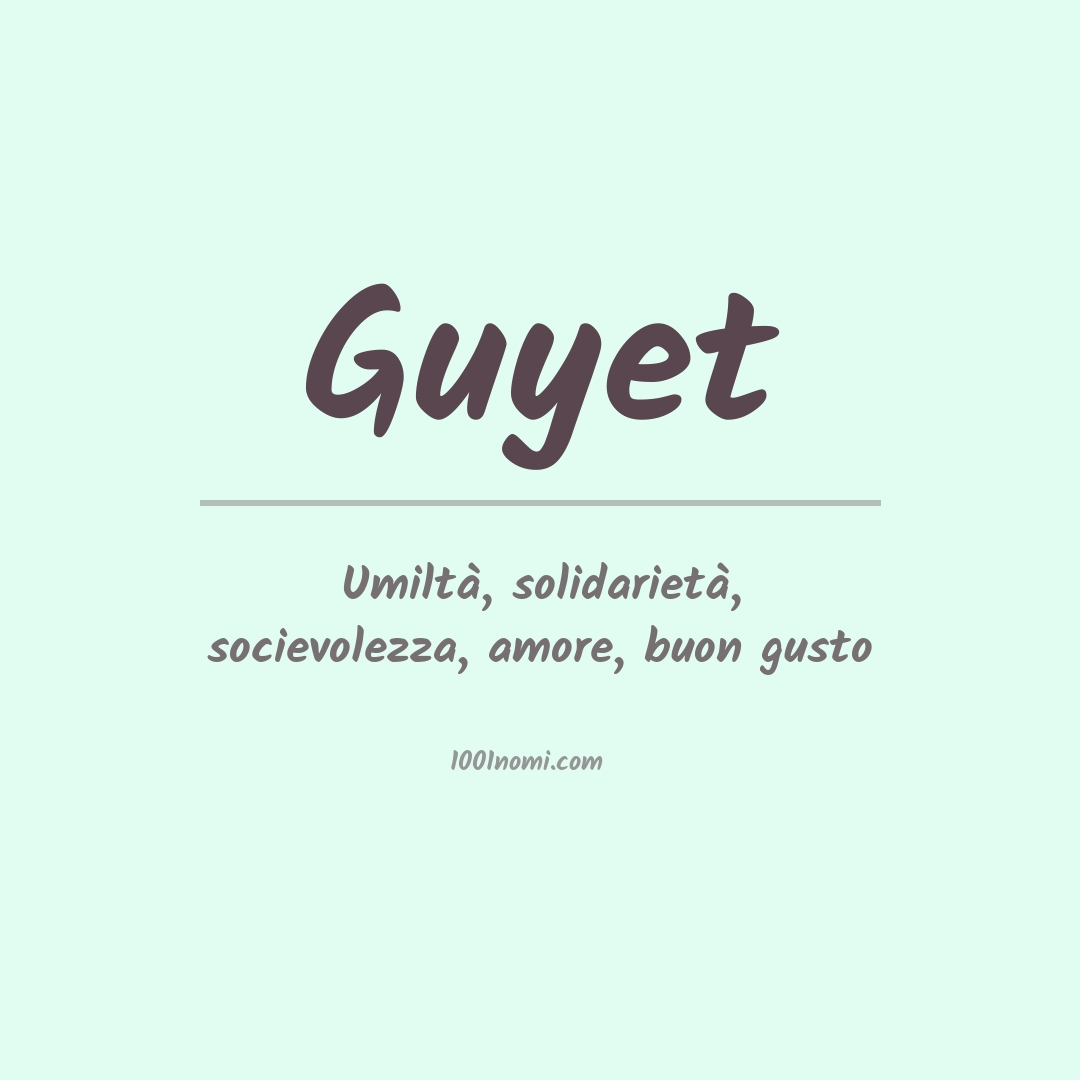 Significato del nome Guyet Significato del nome Guyet