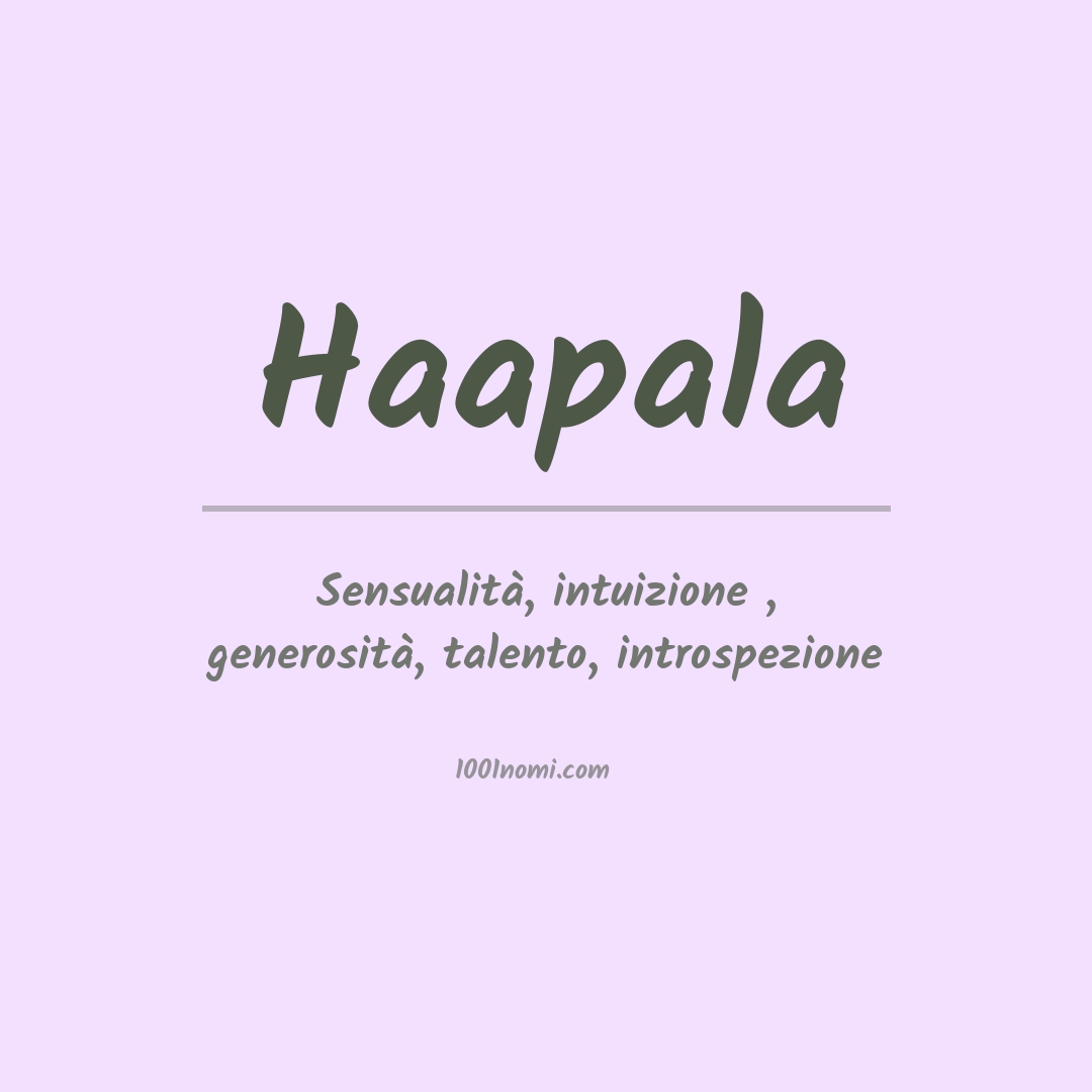 Significato del nome Haapala