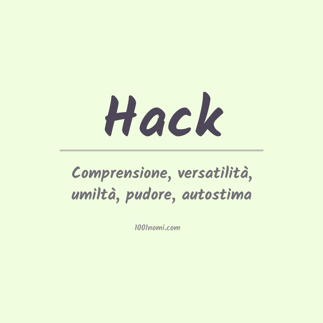 Significato del nome Hack