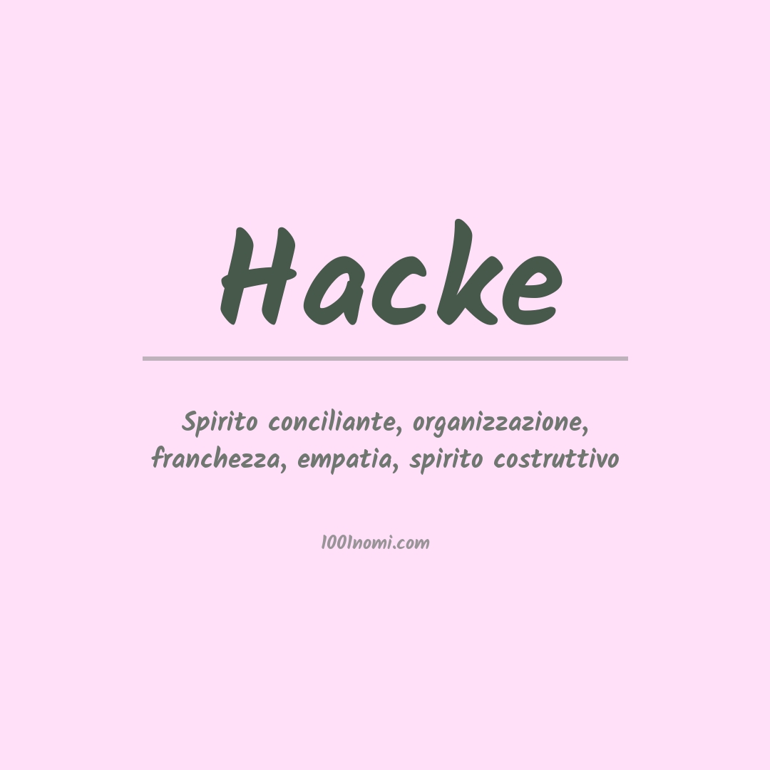 Significato del nome Hacke