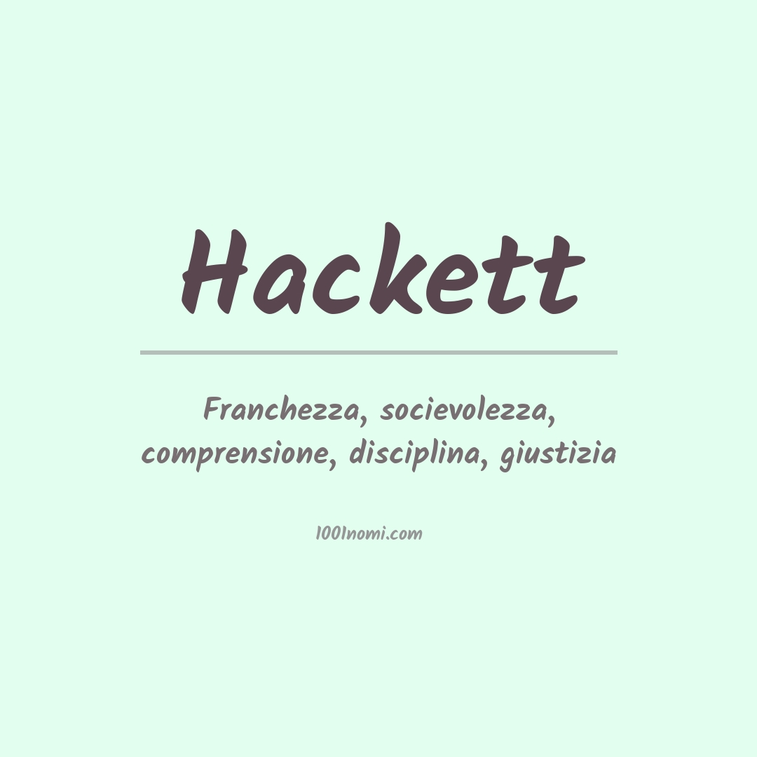 Significato del nome Hackett