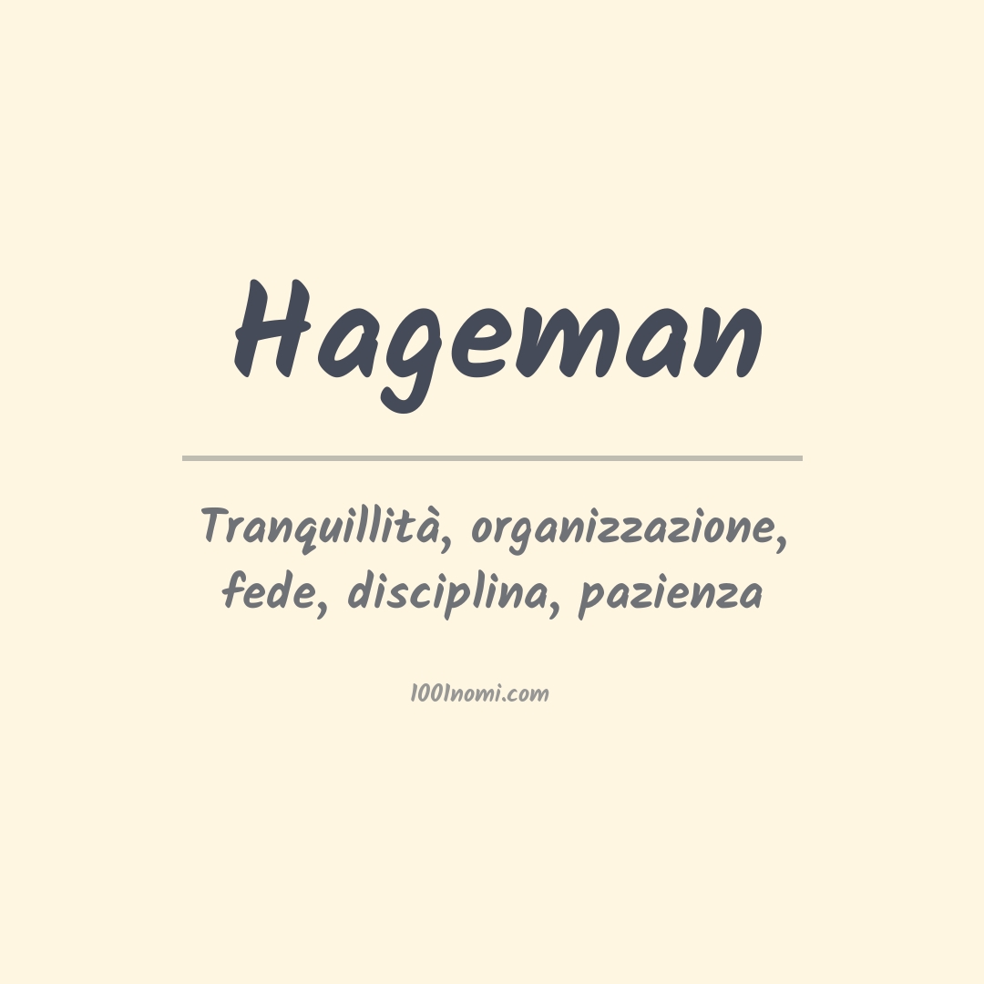 Significato del nome Hageman