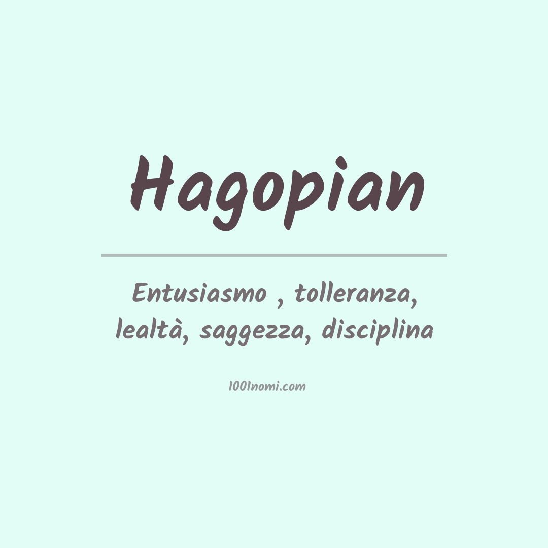 Significato del nome Hagopian