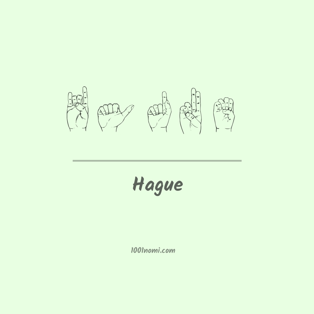 Hague nella lingua dei segni