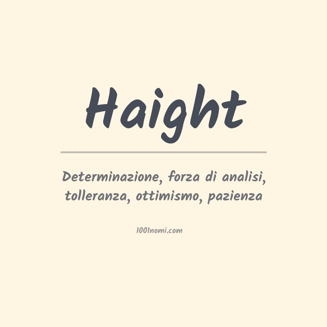 Significato del nome Haight