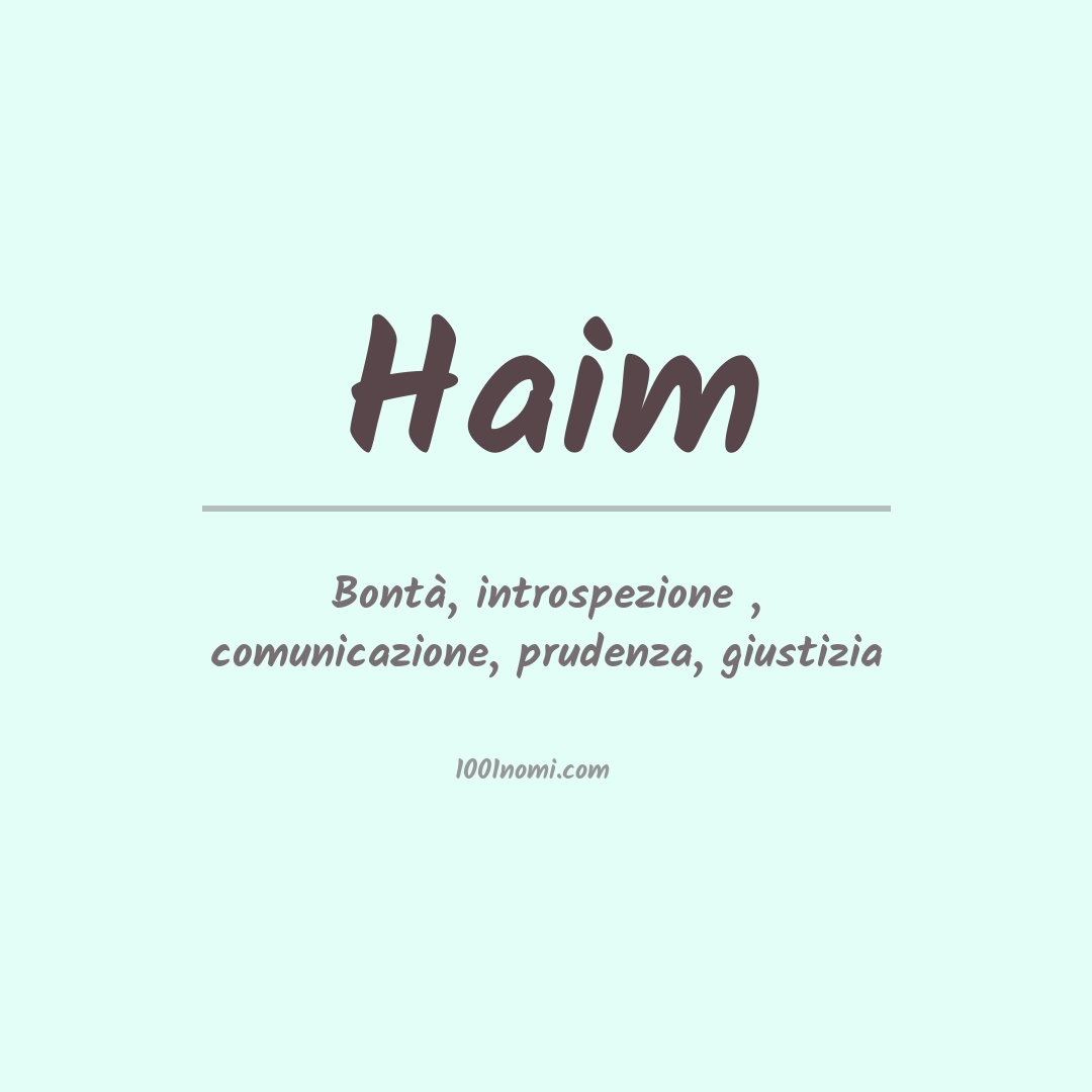 Significato del nome Haim