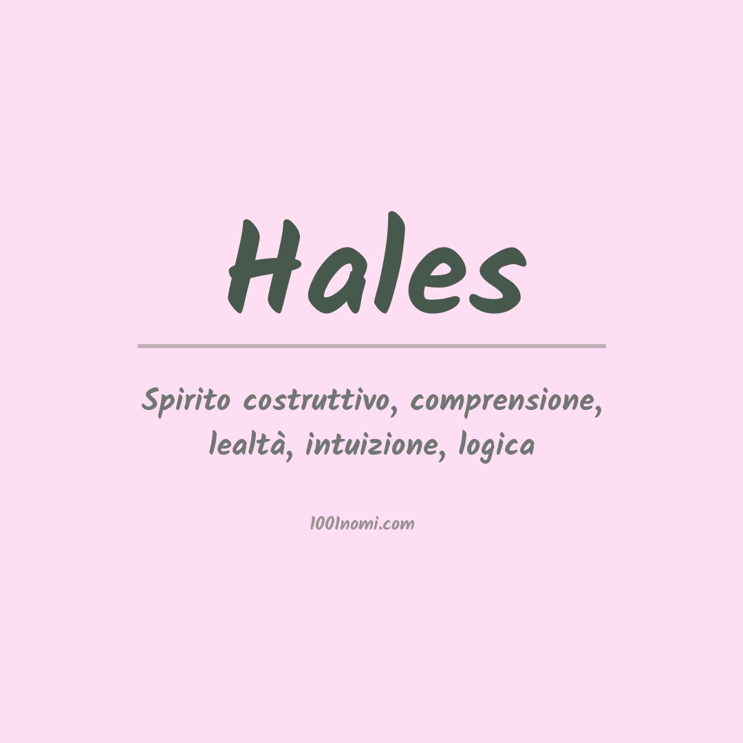 Significato del nome Hales