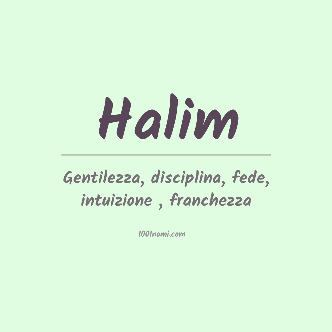Significato del nome Halim
