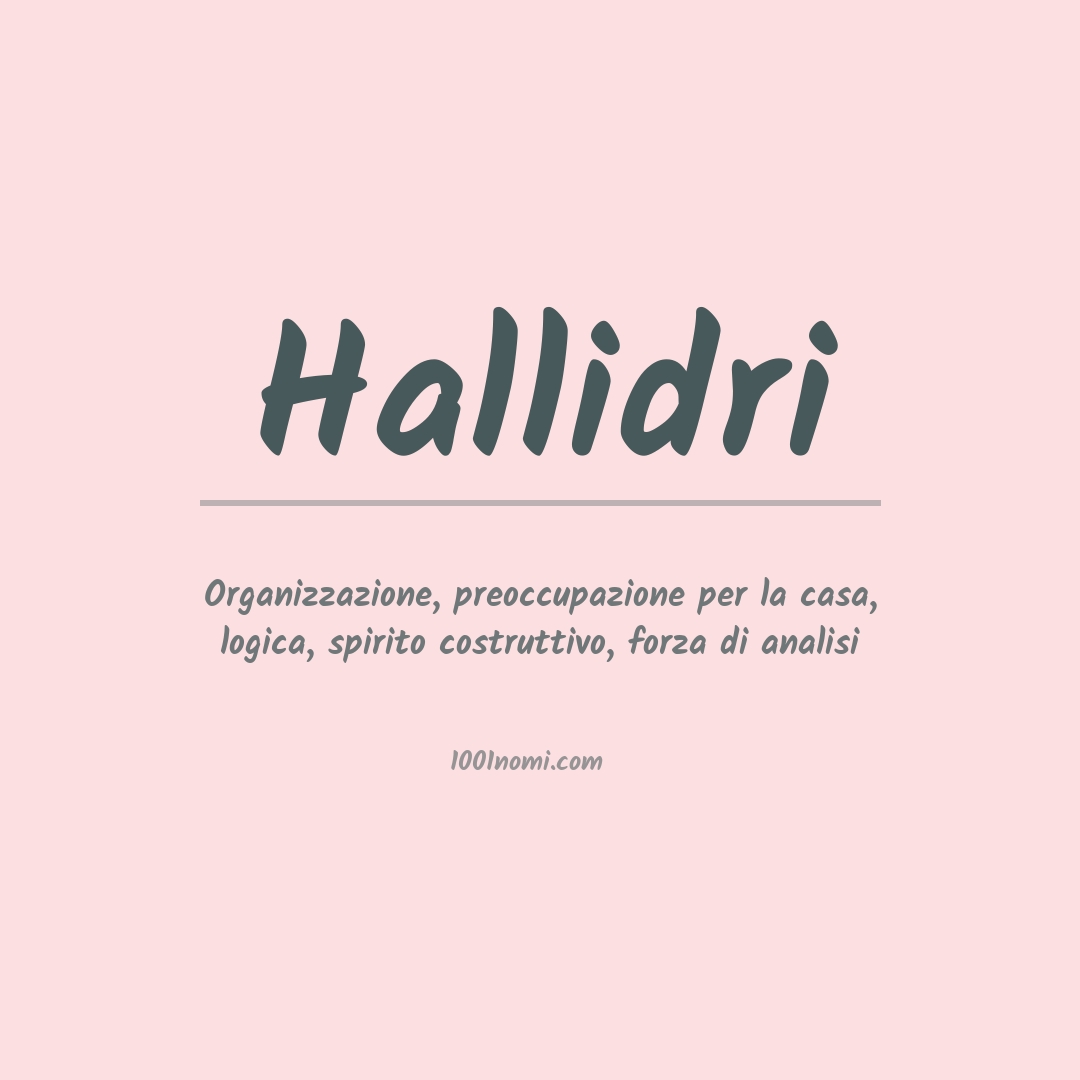 Significato del nome Hallidri
