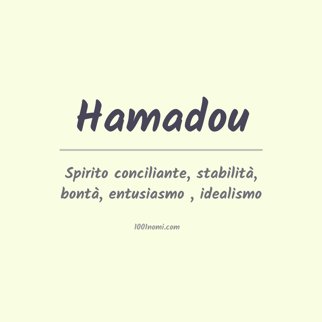 Significato del nome Hamadou