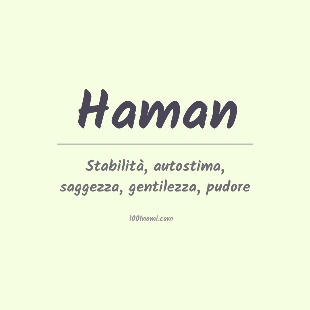 Significato del nome Haman