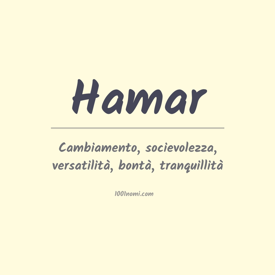 Significato del nome Hamar