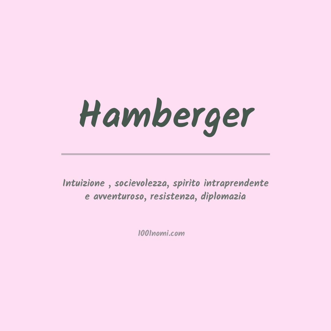 Significato del nome Hamberger