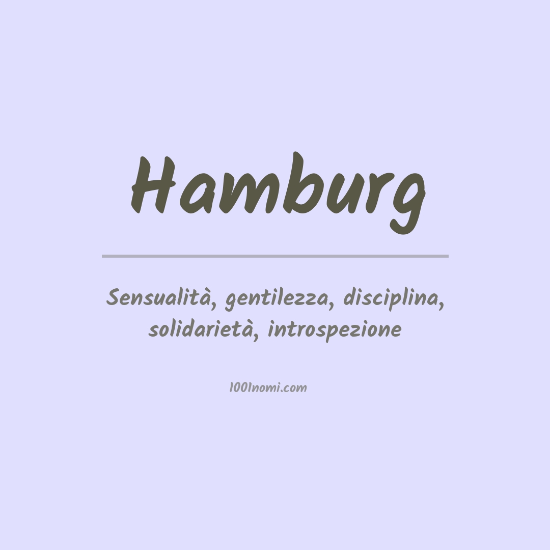 Significato del nome Hamburg