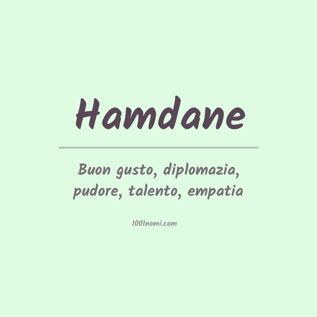 Significato del nome Hamdane Significato del nome Hamdane