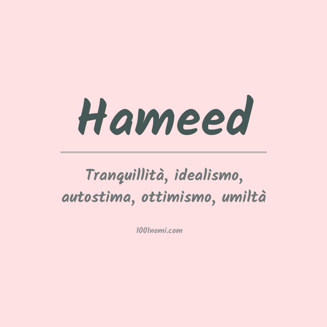 Significato del nome Hameed