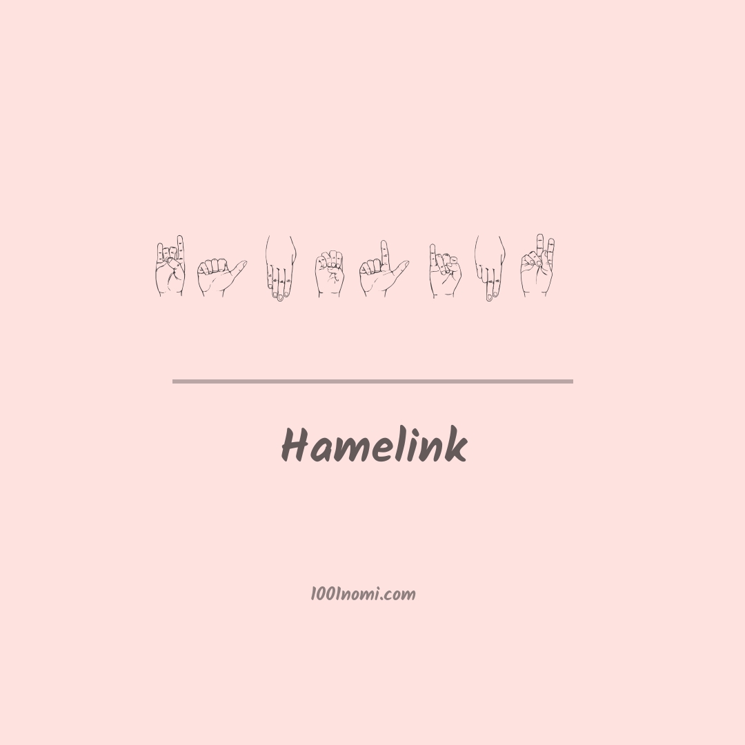 Hamelink nella lingua dei segni Hamelink nella lingua dei segni