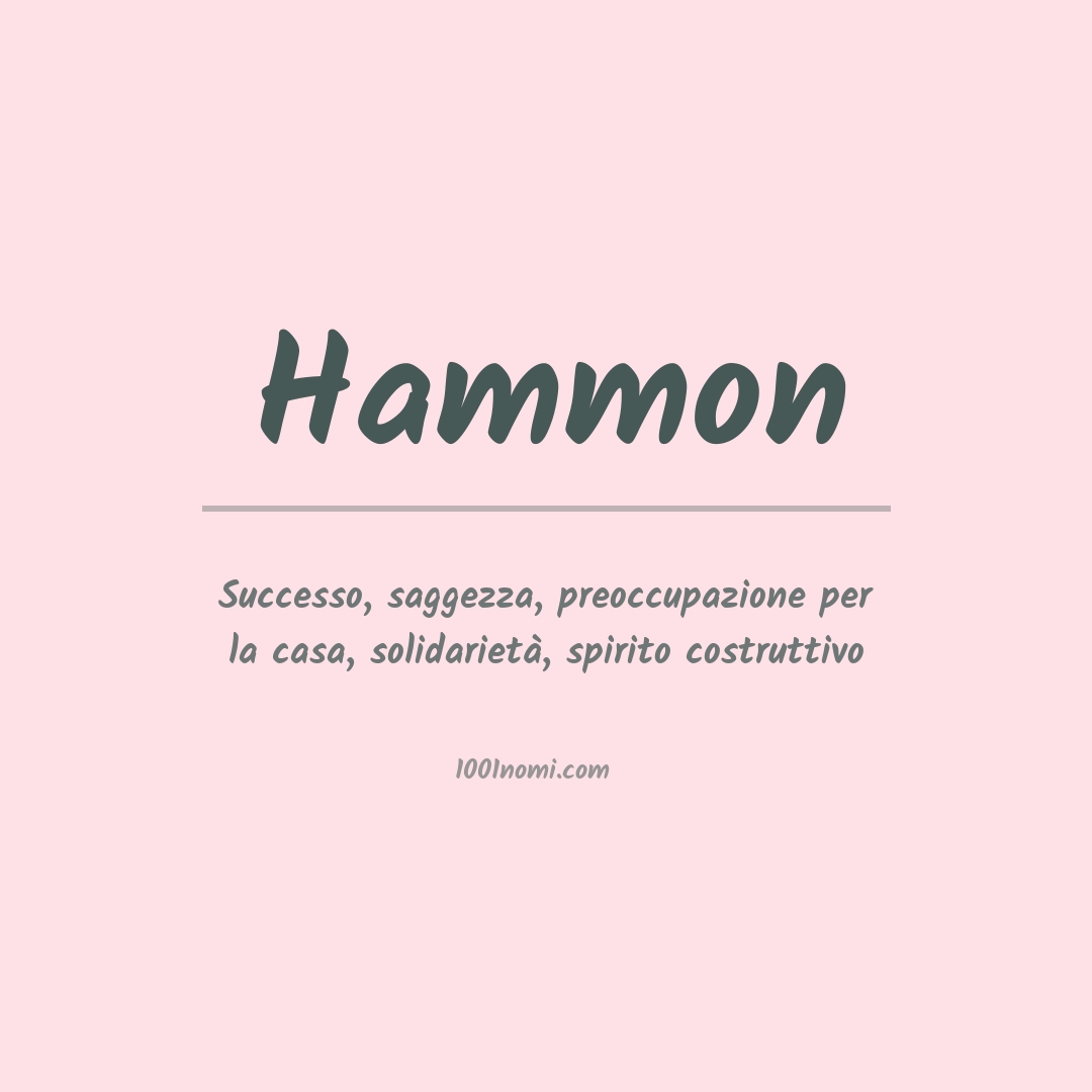 Significato del nome Hammon