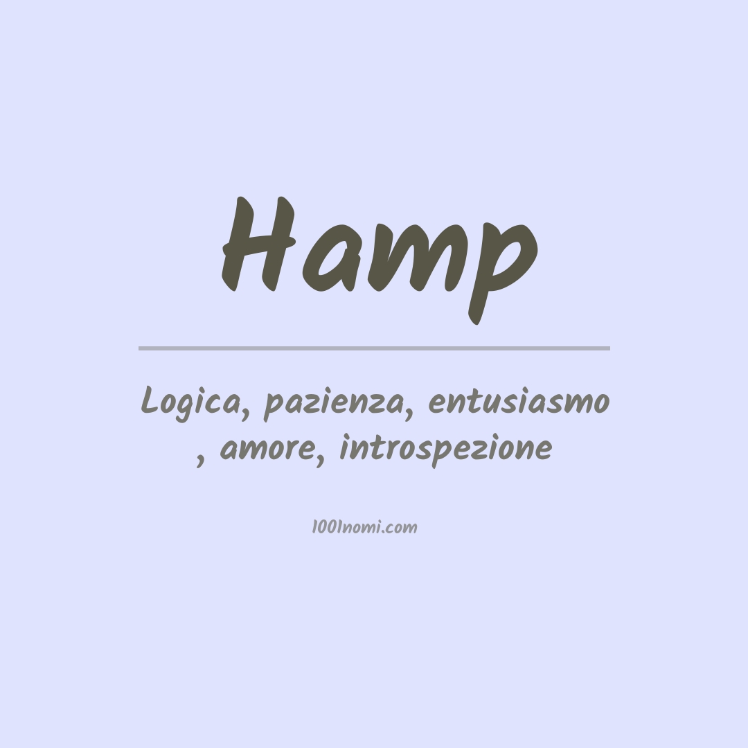 Significato del nome Hamp