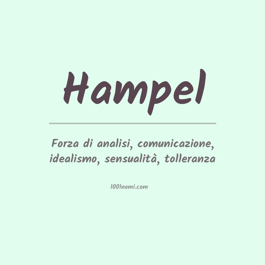 Significato del nome Hampel