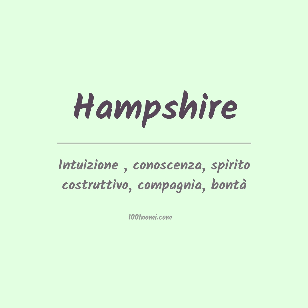 Significato del nome Hampshire