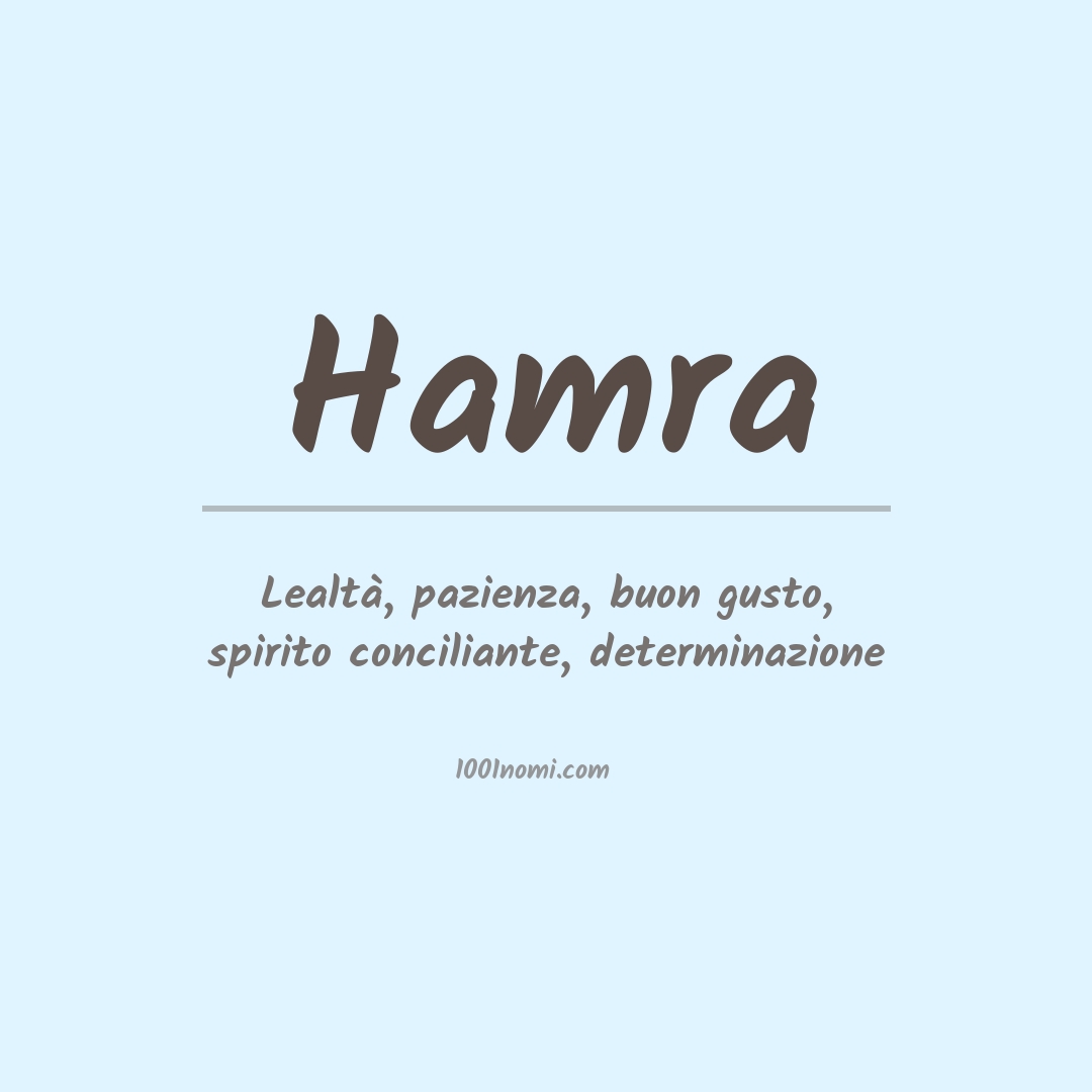 Significato del nome Hamra