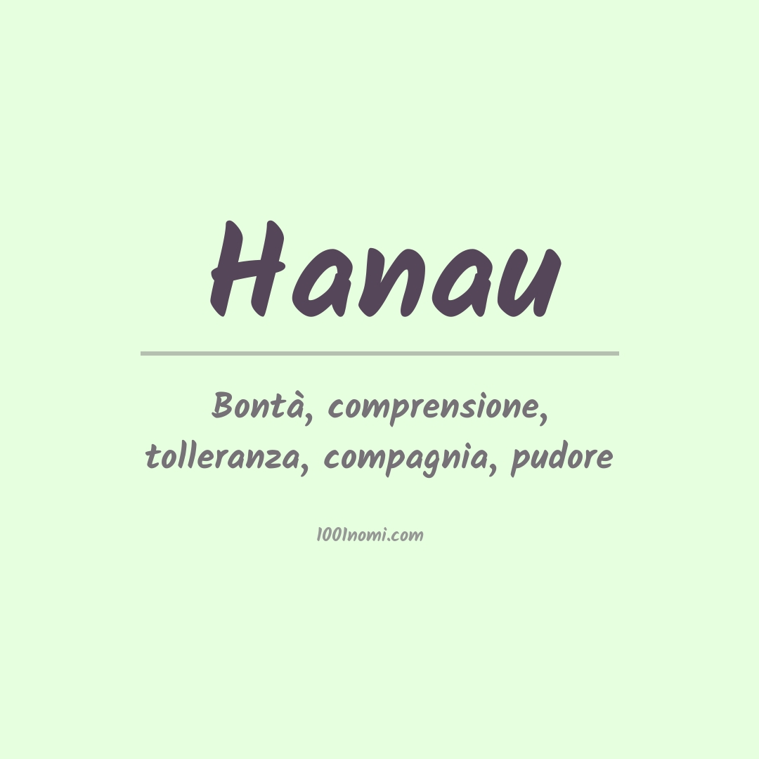 Significato del nome Hanau